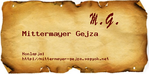 Mittermayer Gejza névjegykártya